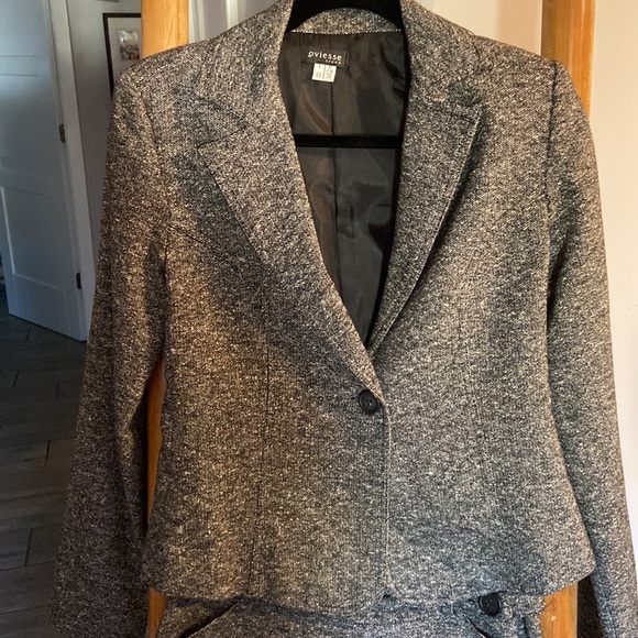 Oviesse Italian 2 Piece Tweed Lined Mini Skirt & Fitted Jacket SZ 4/6 - Picture 2 of 7